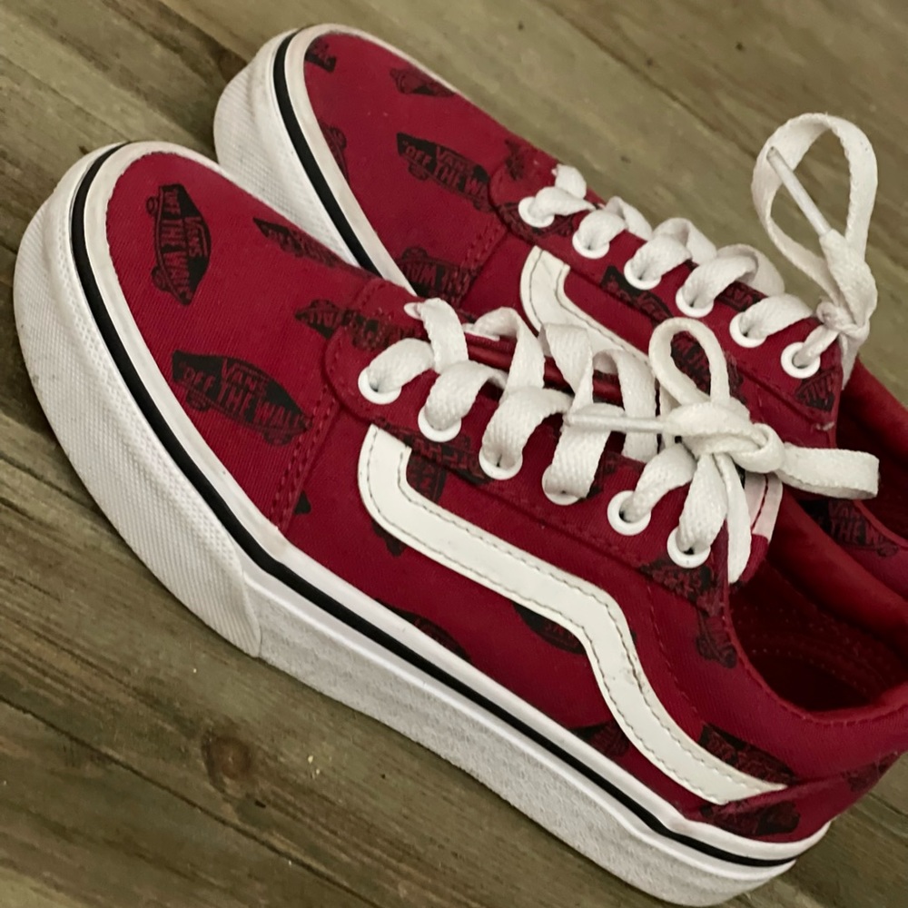 Boys red Vans size 11